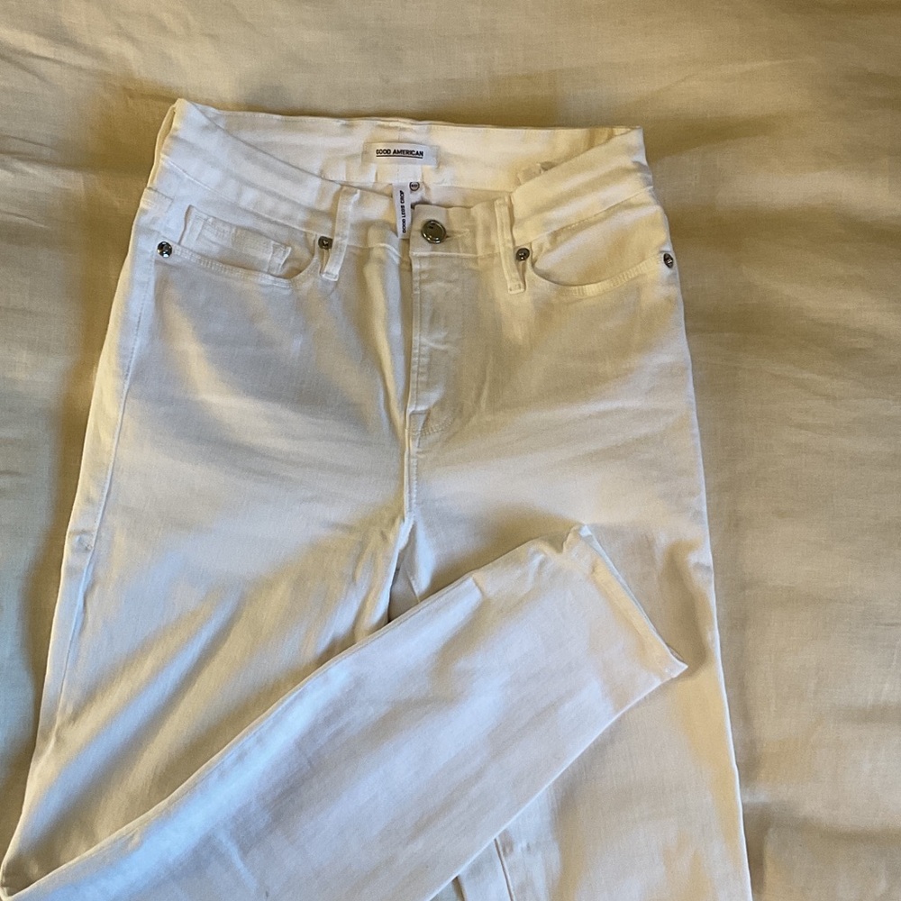 Good American Clean White Skinny Jeans